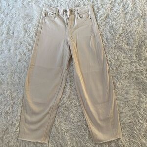 ZARA Cream Balloon Jeans, US 2